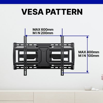 Member's Mark Full Motion Extended TV Wall Mount with Articulating Dual Swivel Arms for 32"- 98"* TVs