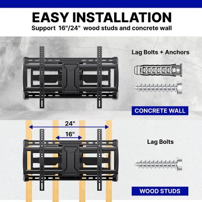Member's Mark Full Motion Extended TV Wall Mount with Articulating Dual Swivel Arms for 32"- 98"* TVs