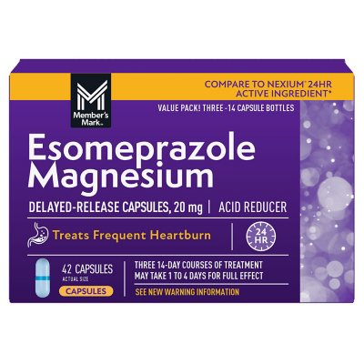 Member's Mark Esomeprazole Magnesium Capsules, 20 mg, 42 ct.