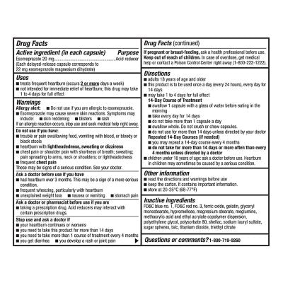 Member's Mark Esomeprazole Magnesium Capsules, 20 mg, 42 ct.