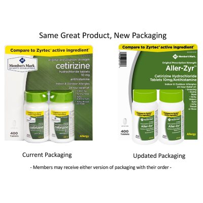 Member's Mark Allergy Relief 24-Hour Allergy Tablets, 400 ct.