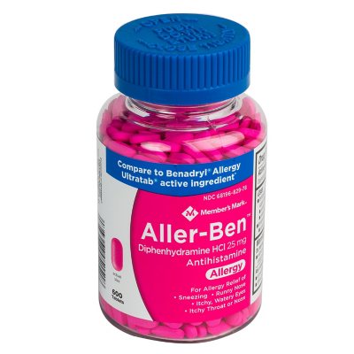 MemberÃ¢ÂÂs Mark Aller-Ben Tablets, 25 mg Diphenhydramine HCL, 600 ct.