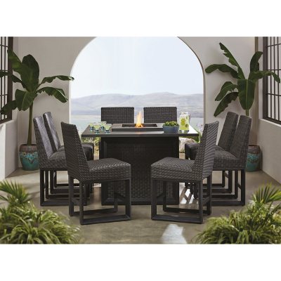 Member's Mark Adler 9-Piece Counter Height Dining Set with Fire Pit