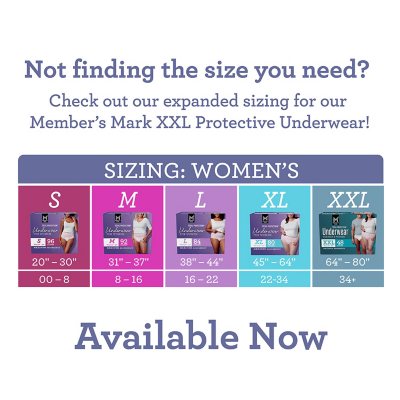 Member's Mark Total Protection Incontinence Underwear for Women - Choose Your Size