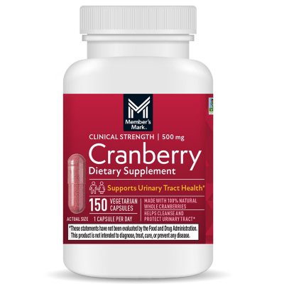 Member's Mark Clinical Strength Cranberry Capsules, 500 mg, 150 ct.