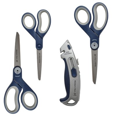 Member's Mark Anti-Microbial Scissors with Box Cutter