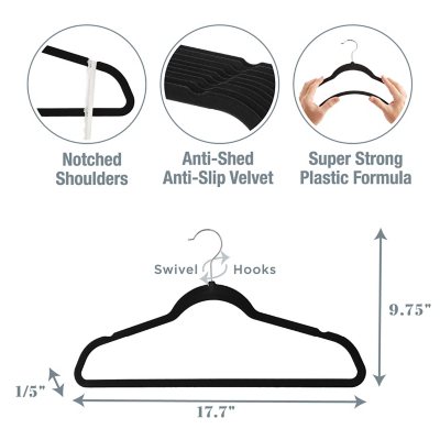 Member's Mark Elite Quality Velvet Hangers - 50 Pack