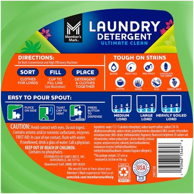 Member's Mark Ultimate Clean Liquid Laundry Detergent, Paradise Splash, 127 loads, 196 fl. oz.