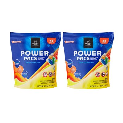 Member's Mark Laundry Detergent Power Pacs, Fresh Clean Scent 130 ct.