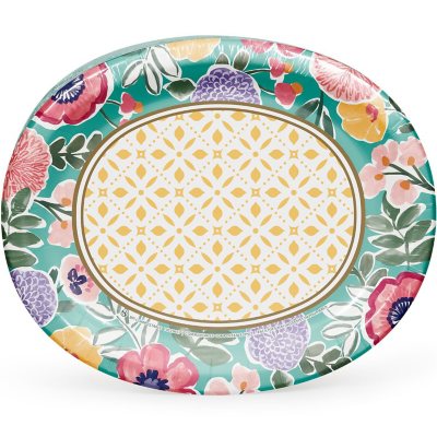 Member's Mark Spring Oval Paper Plates, 10" x 12", 50 ct.