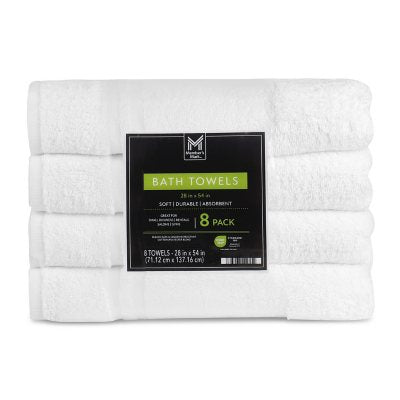 Member's Mark Commercial Hospitality Bath Towels, White, 8 pk.