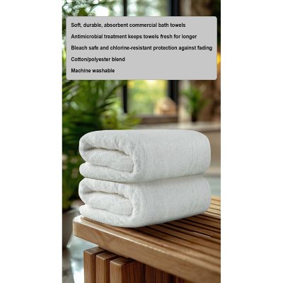 Member's Mark Commercial Hospitality Bath Towels, White, 8 pk.