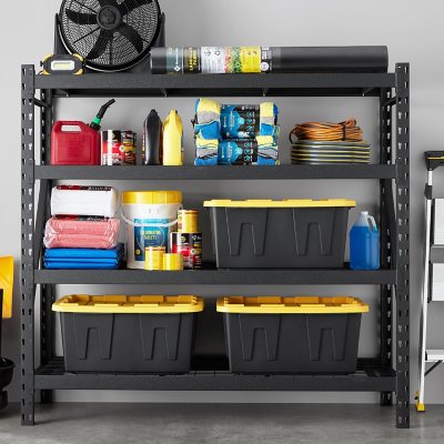 Member's Mark 4-Shelf Industrial Storage Rack Black, 77" W x 24" D x 72" H