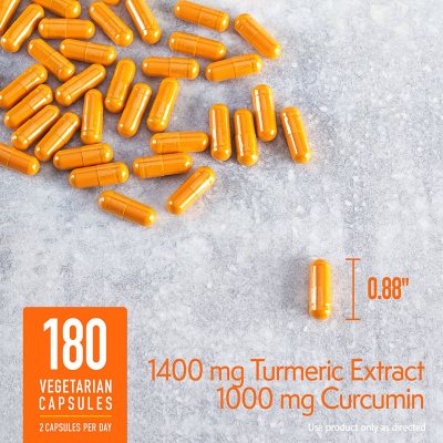 Member's Mark Extra Strength Turmeric Extract Vegetarian Capsules, 1400 mg., 180 ct.