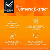 Member's Mark Extra Strength Turmeric Extract Vegetarian Capsules, 1400 mg., 180 ct.