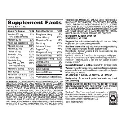 Member's Mark Adults 50+ Multivitamin Dietary Supplement Tablets 400 ct.