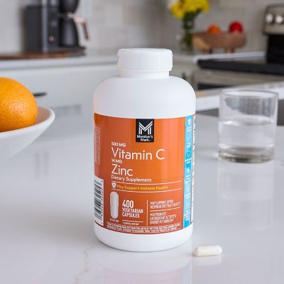 Member's Mark Vitamin C + Zinc 500 mg. Capsules, 400ct.