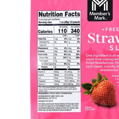 Member's Mark Freeze Dried Strawberry Slices, 3 oz.