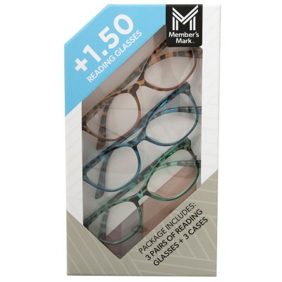Member's Mark Cat Eye Reading Glasses, 3 pk.