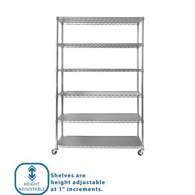 Member's Mark 6-Tier NSF Heavy Duty Wire Shelving, 47.75" W x 18" D x 75.5" H