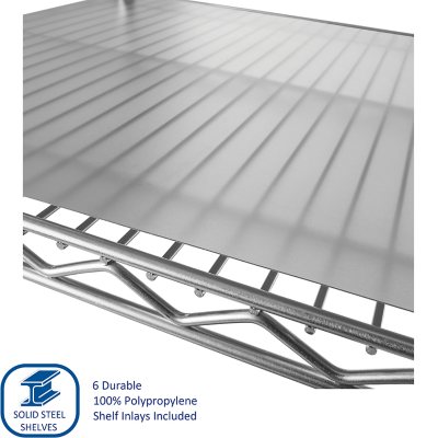 Member's Mark 6-Tier NSF Heavy Duty Wire Shelving, 47.75" W x 18" D x 75.5" H