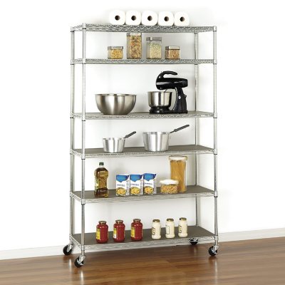 Member's Mark 6-Tier NSF Heavy Duty Wire Shelving, 47.75" W x 18" D x 75.5" H