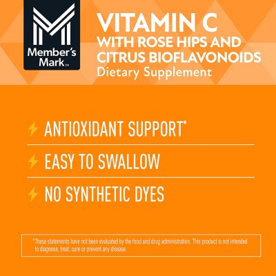 Member's Mark Vitamin C 1000 mg plus Citrus Bioflavonoids & Rose Hips Tablets 500 ct.