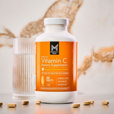 Member's Mark Vitamin C 1000 mg plus Citrus Bioflavonoids & Rose Hips Tablets 500 ct.