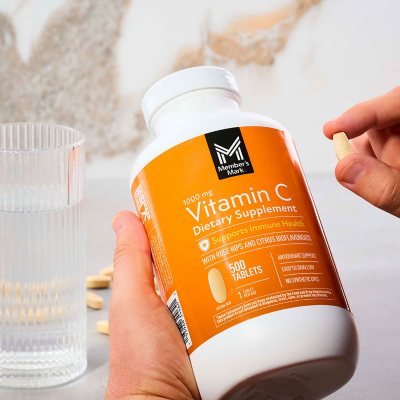 Member's Mark Vitamin C 1000 mg plus Citrus Bioflavonoids & Rose Hips Tablets 500 ct.