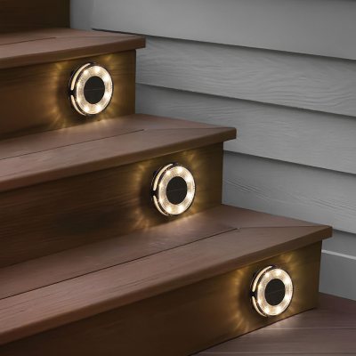 Member's Mark 6-Pack Matte Black LED Solar Disc Lights - 30 Lumens