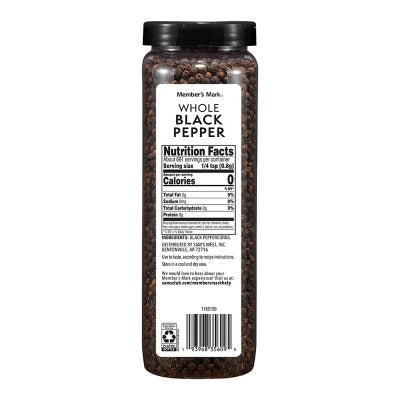 Member's Mark Whole Black Peppercorns, 19.5 oz.
