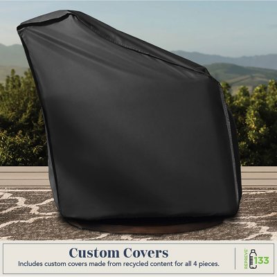 Member's Mark Fremont 4-Piece Patio Deep Seating Set with Sunbrella Fabric - Slate Grey