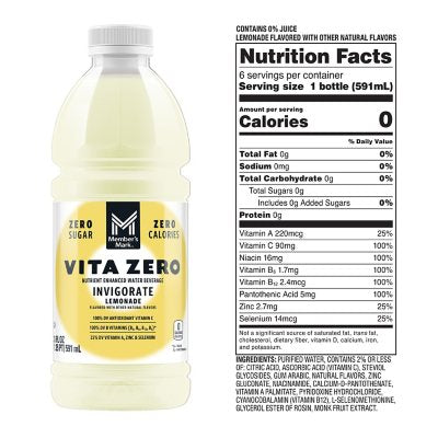 Member's Mark Vita Zero Water Variety Pack 20 fl. oz., 24 pk.