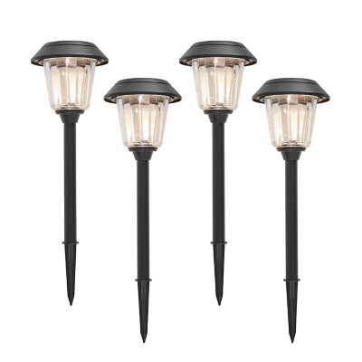 Member's Mark 4-Piece LED Solar Path Lights - Matte Black