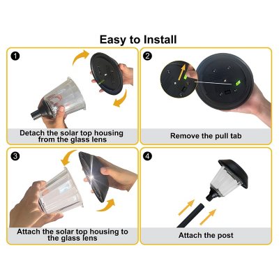 Member's Mark 4-Piece LED Solar Path Lights - Matte Black