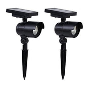 Member's Mark Matte Black LED Solar Spot Lights, 2-pack