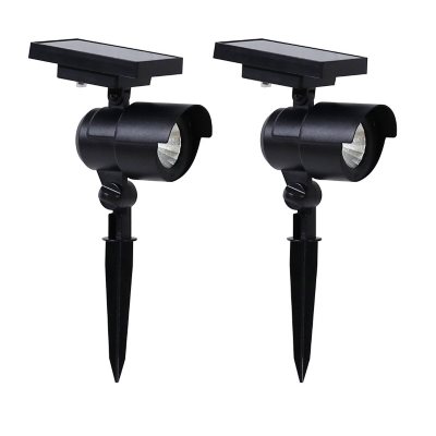 Member's Mark Matte Black LED Solar Spot Lights, 2-pack