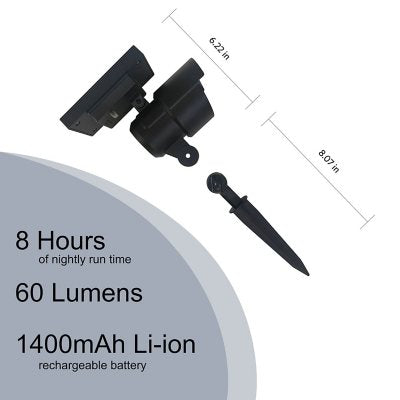 Member's Mark 2-Piece LED Solar Spot Lights - Matte Black