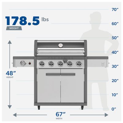 Member’s Mark Pro Series 5-Burner Gas Grill with Thermostatic Control