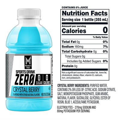 Member's Mark Sports Drink Zero 12 fl. oz., 24 pk.