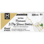 Member's Mark Premium White 3-Ply Dinner Napkins, 15" x 17" 80/pk., 4 pk