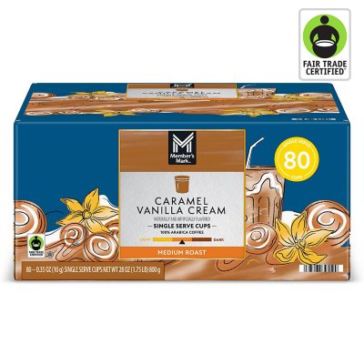 Member's Mark Kaffeepads, mittlere Röstung, Karamell-Vanille-Creme, 80 Stk.