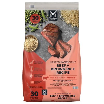 Member's Mark, Beef and Brown Rice, Limited Ingredient Dry Dog Food, 30 lbs.
