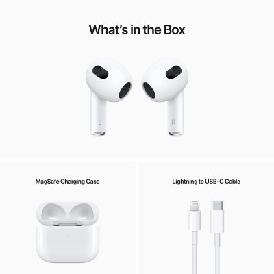 Apple AirPods 3rd Generation with MagSafe Wireless Charging Case (Latest Model)