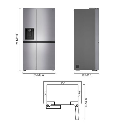 LG 23 cu. ft. Counter Depth Side-by-Side Refrigerator