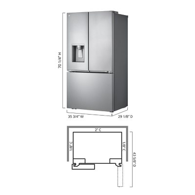 LG 26 Cu. Ft. Smart Counter-Depth Max Refrigerator w/ Four Types of Ice