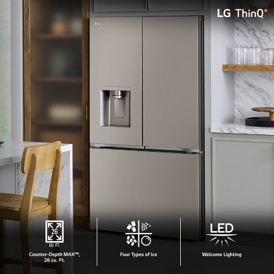LG 26 Cu. Ft. Smart Counter-Depth Max Refrigerator w/ Four Types of Ice