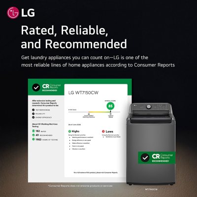 LG 5 Cu. Ft. Top Load Washer, Choose Color