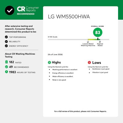 LG 4.5 Cu. Ft. Front Load Washer, Choose Color - w/ AIDD