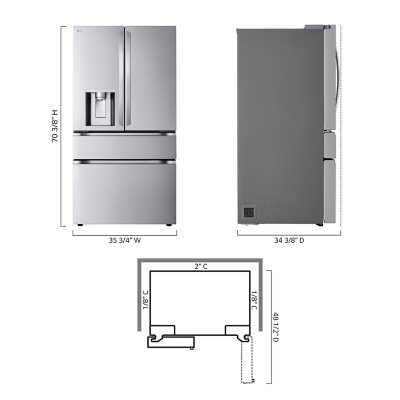 LG 29 cu. ft. Standard Depth Refrigerator with Full-Convert Drawer